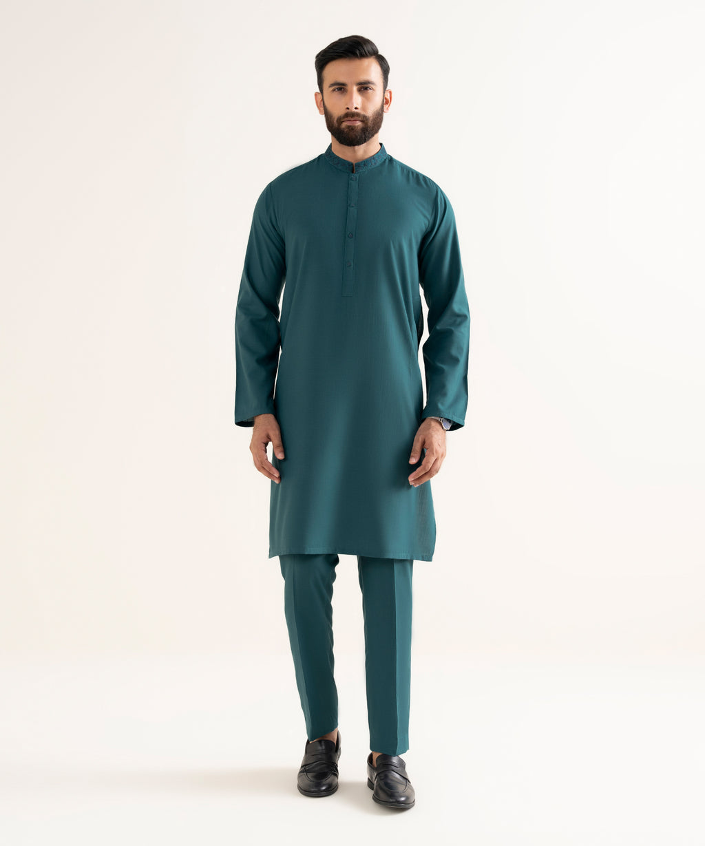 Embroidered Wash & Wear Suit