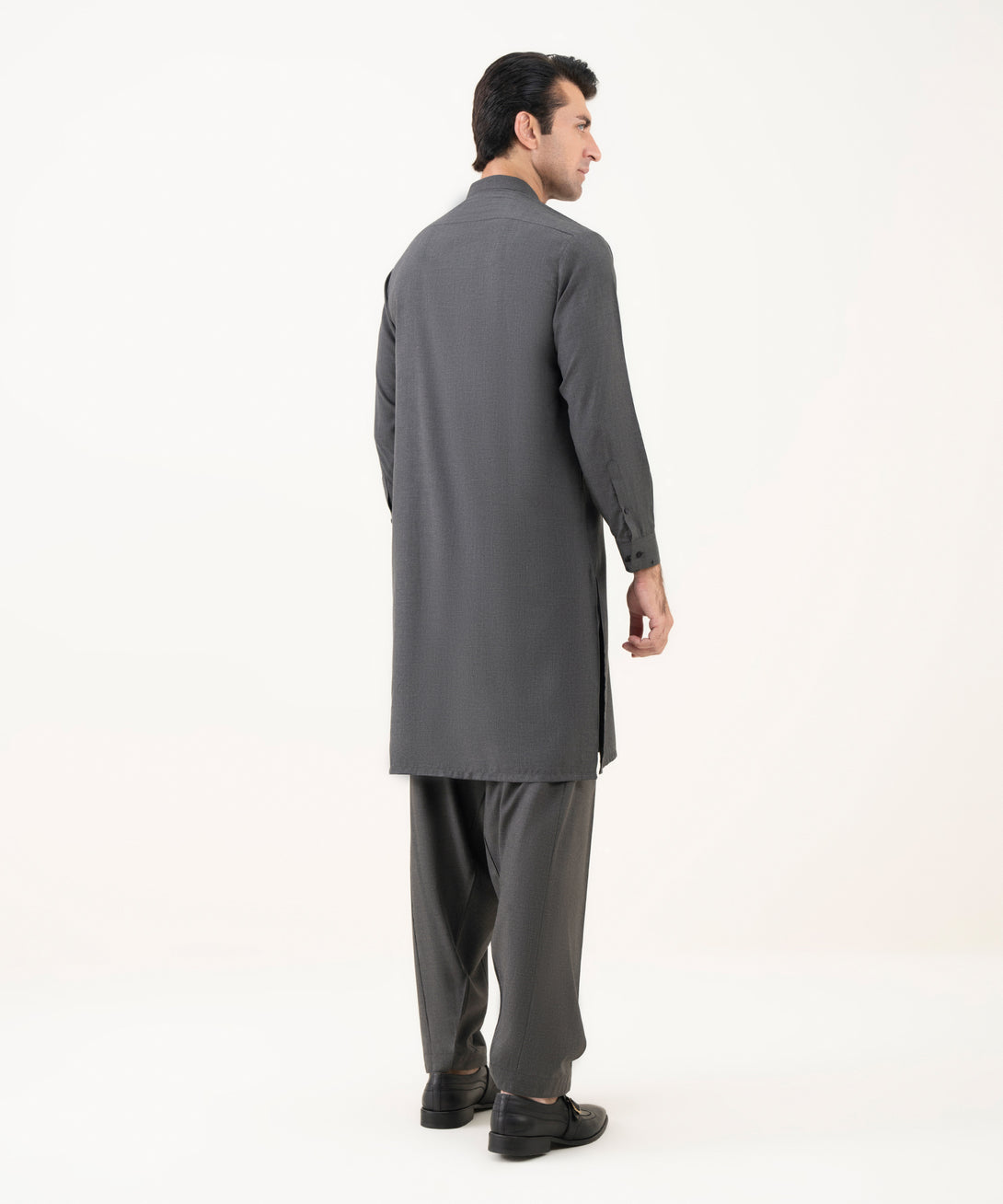 Men's Viscose Plain Charcoal Kurta Shalwar
