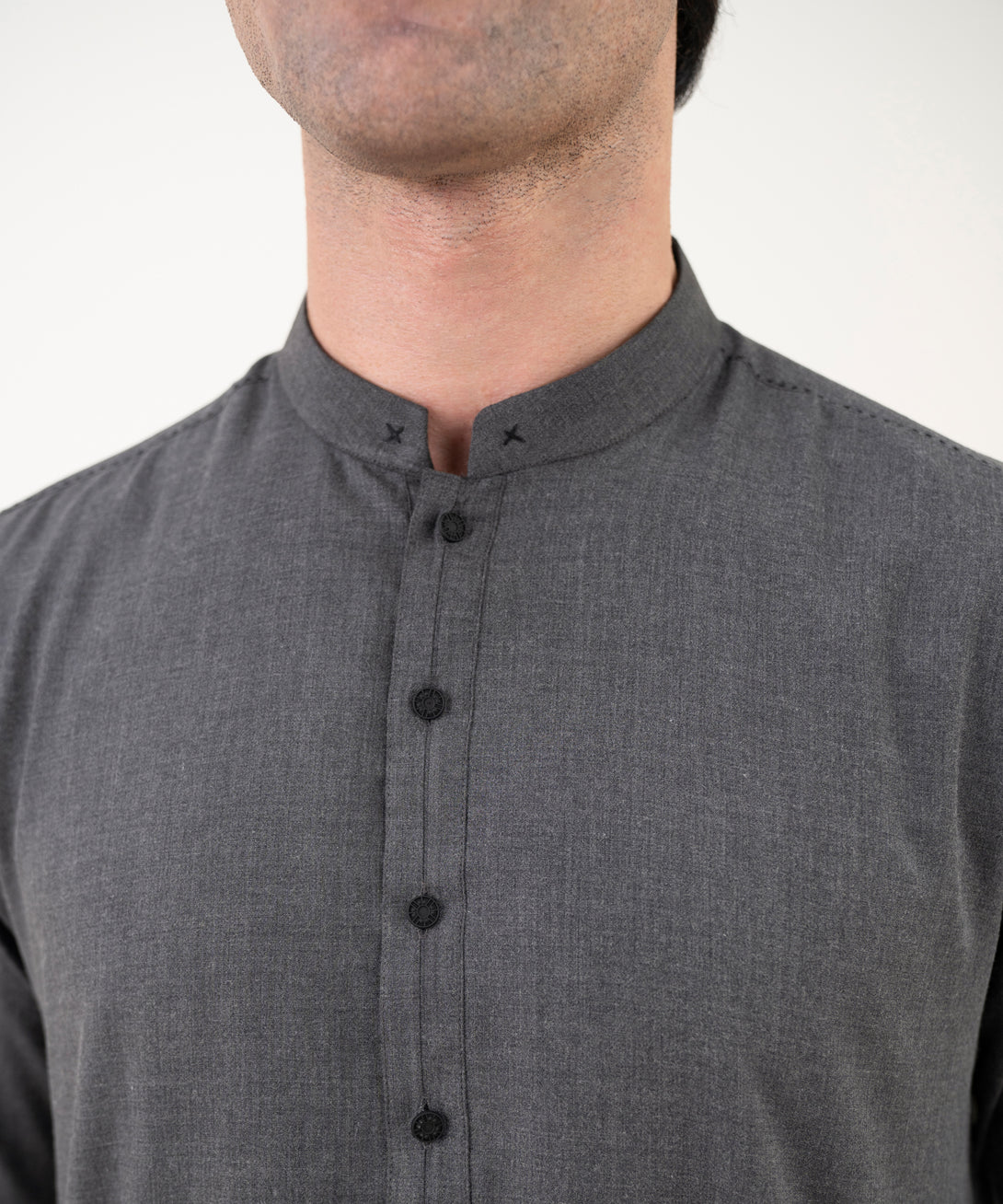 Men's Viscose Plain Charcoal Kurta Shalwar