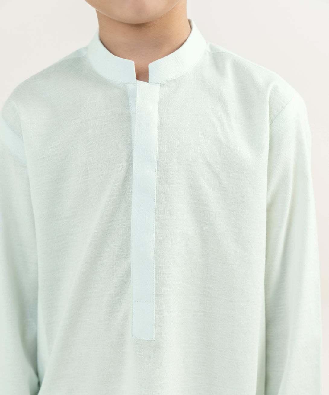 Boy's 100% Cotton Plain Green Kurta
