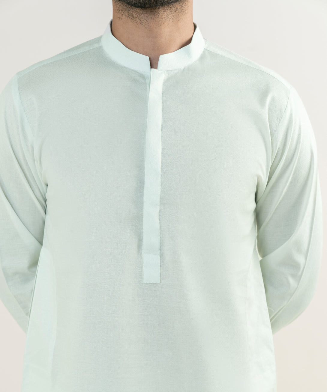 Men's 100% Cotton Embroidered Green Kurta