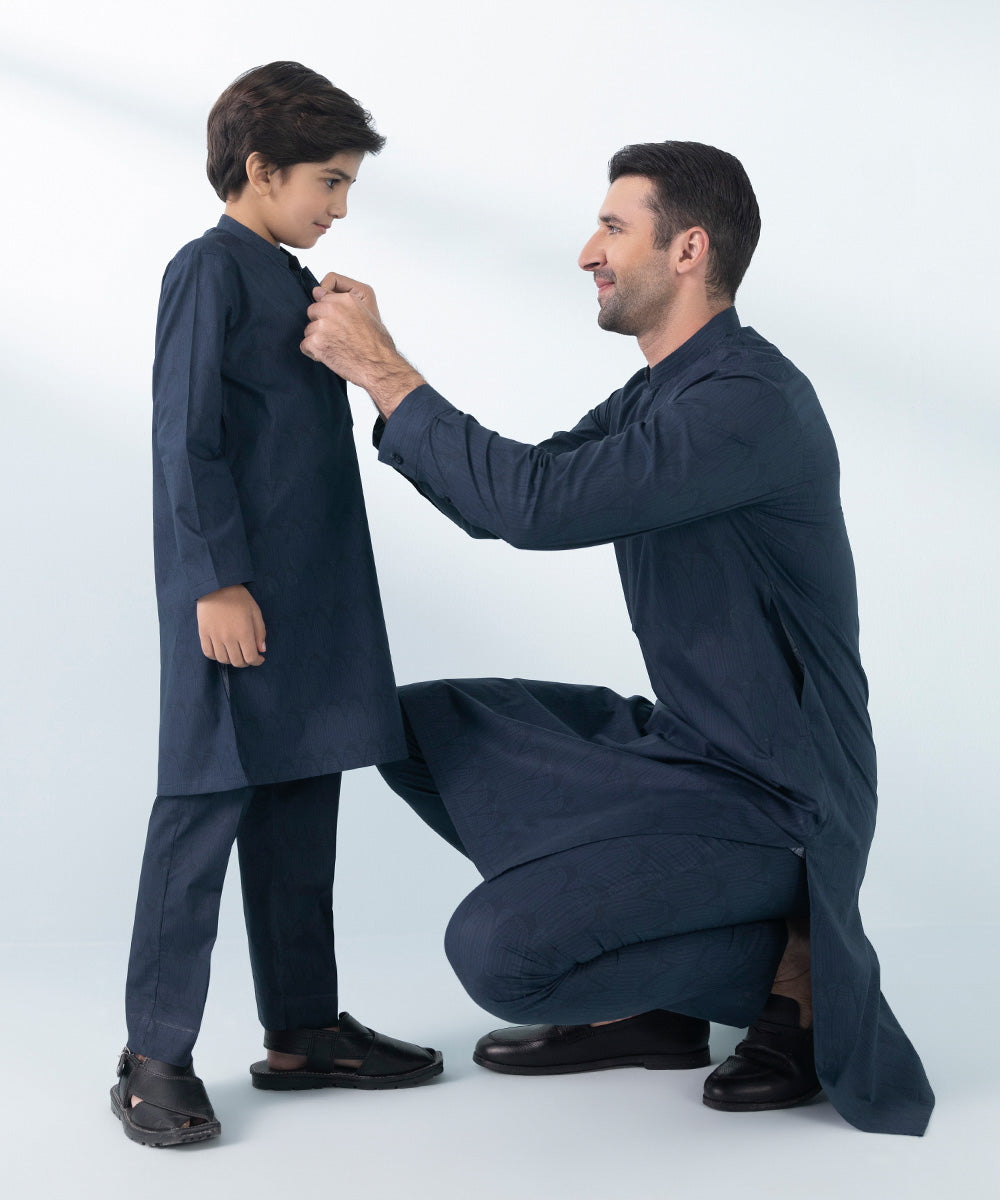 Boy's Blue Stitched Suit