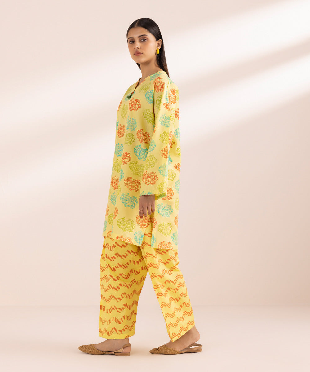 Women's Pret Lawn Yellow Printed Boxy Shirt