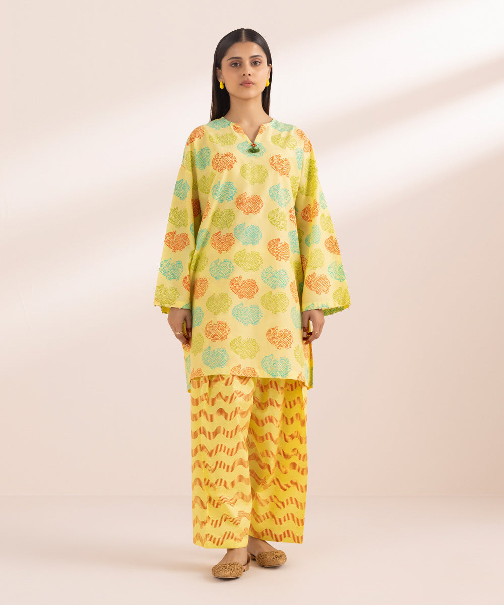 Women's Pret Lawn Yellow Printed Boxy Shirt