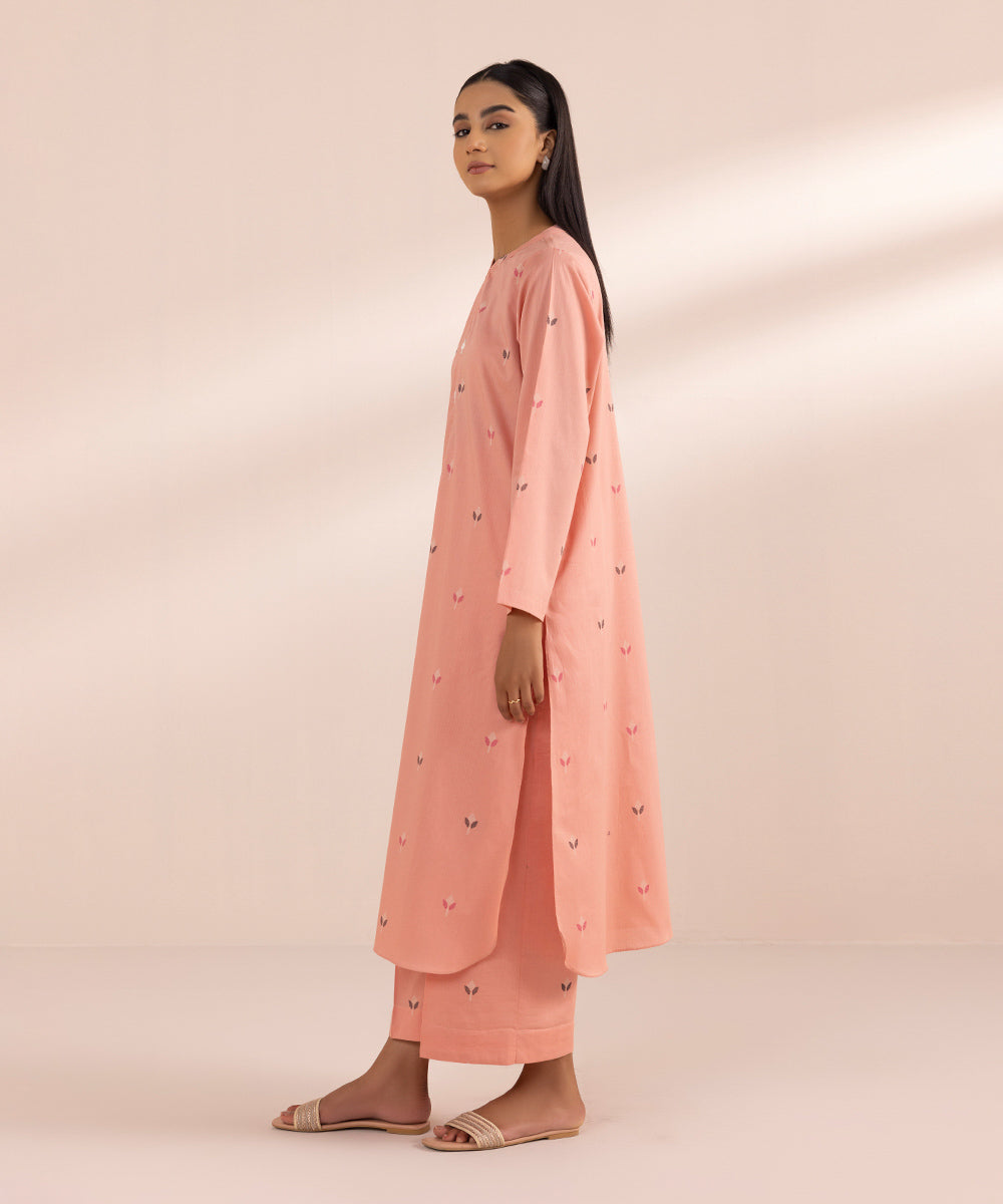 Women's Pret Textured Lawn Pink Printed A-Line Shirt