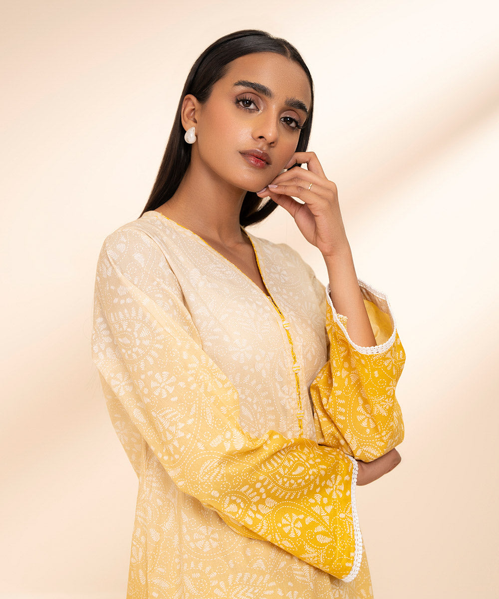 Women's Pret Lawn Yellow Printed A-Line Shirt