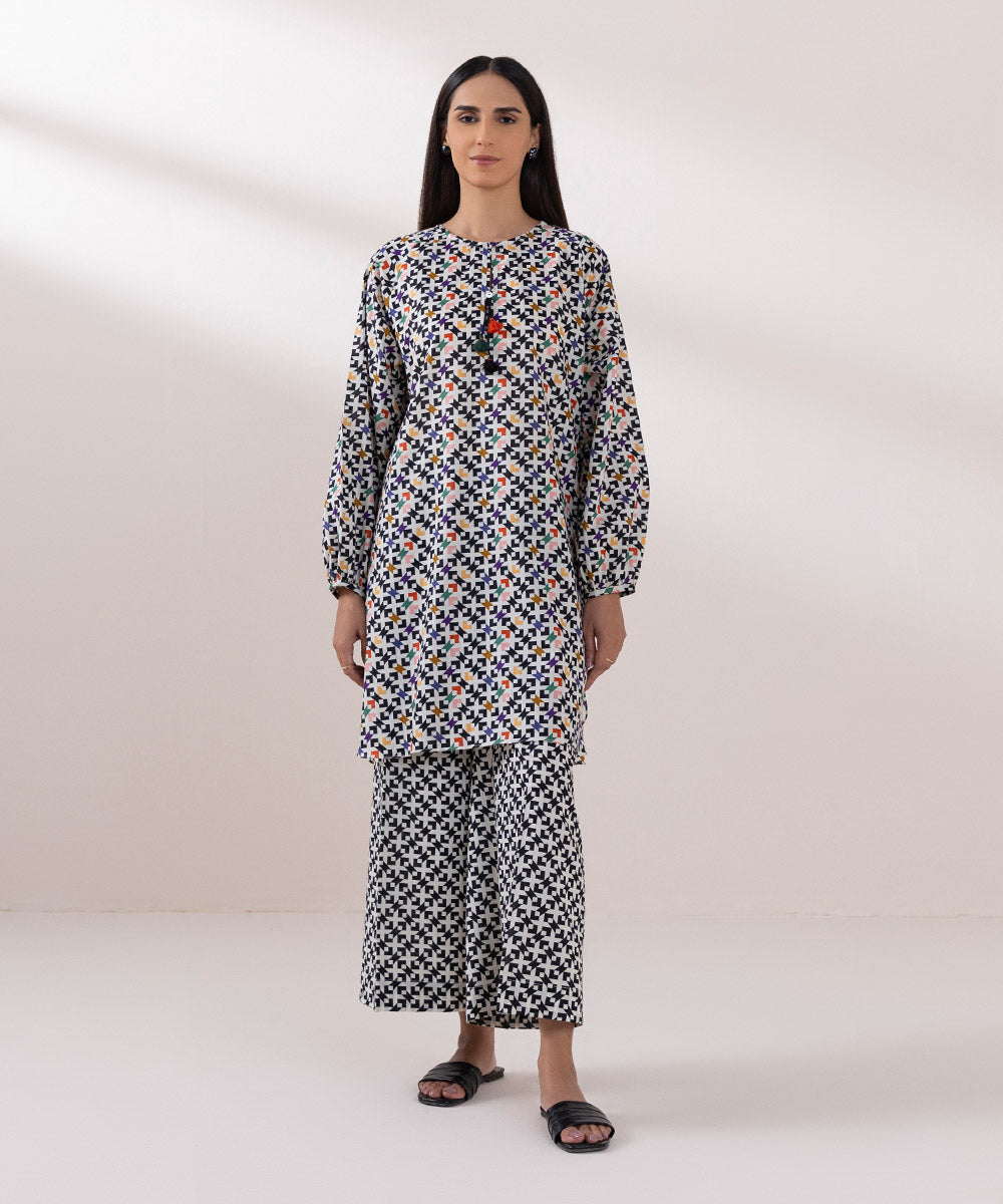 Women's Pret Textured Lawn Printed Multicolored A-Line Shirt