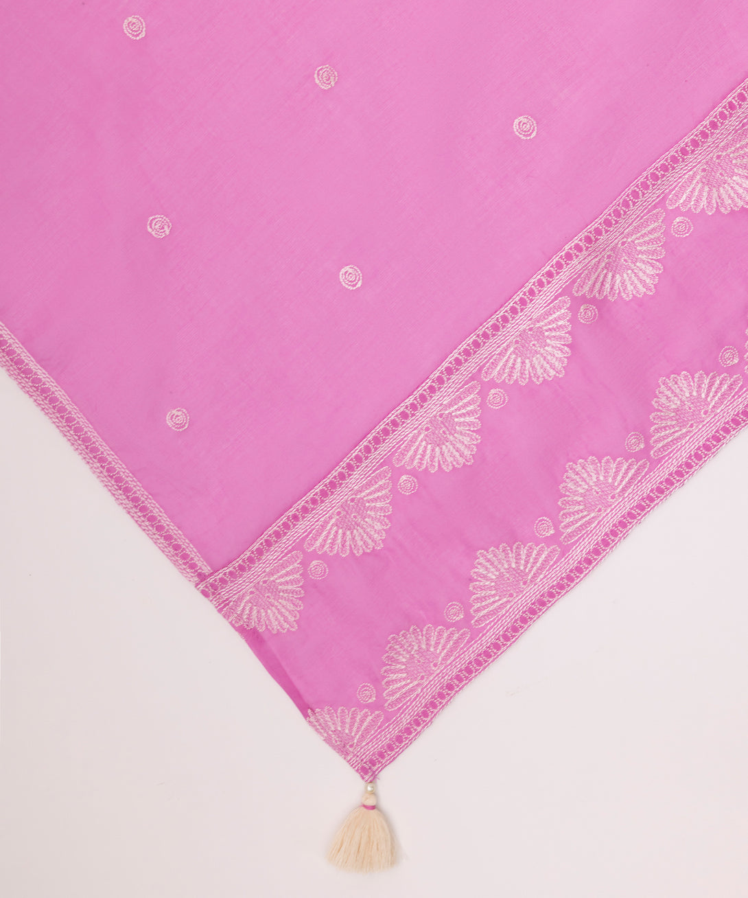 Fine Voile Pink Embroidered Dupatta