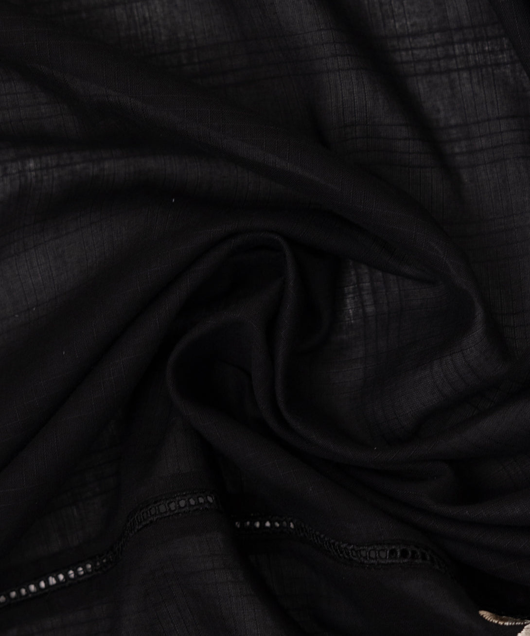 Fine Voile Black Embroidered Dupatta