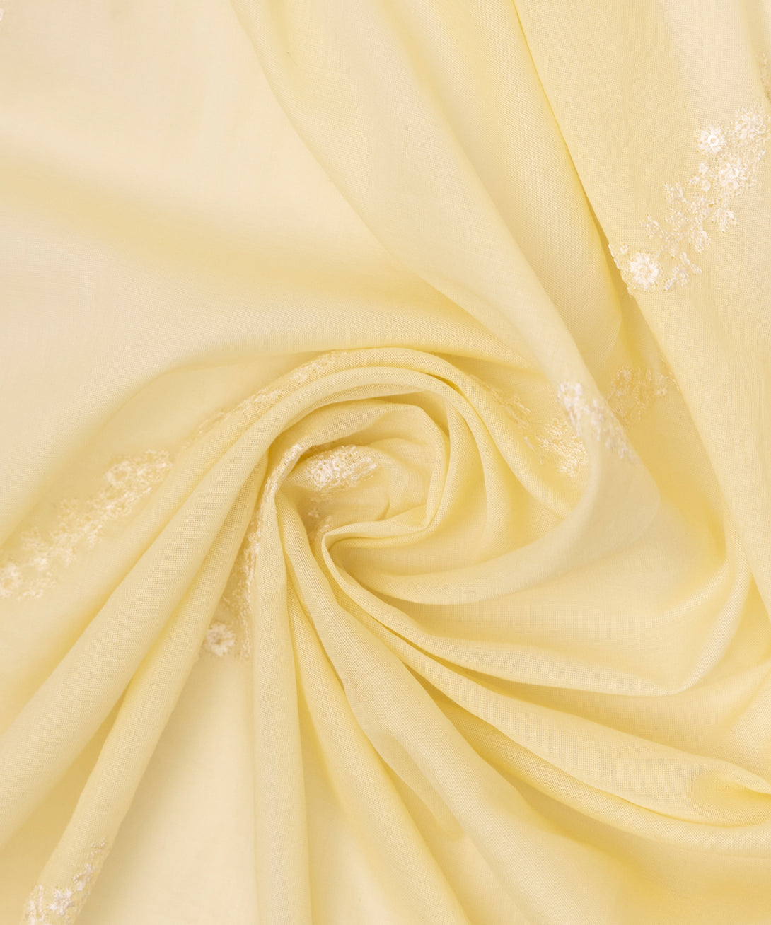 Fine Voile Yellow Embroidered Dupatta