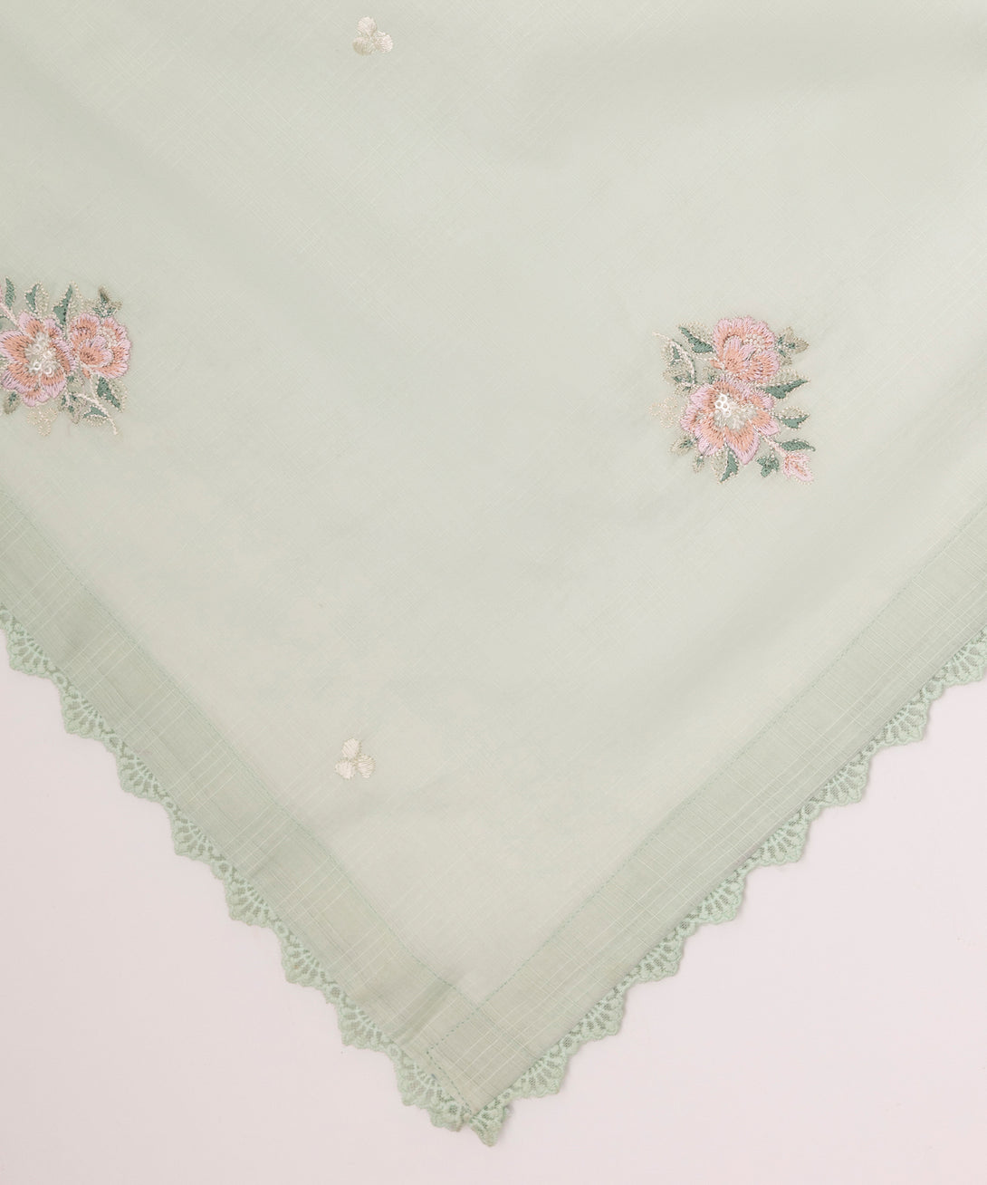 Fine Voile Green Embroidered Dupatta