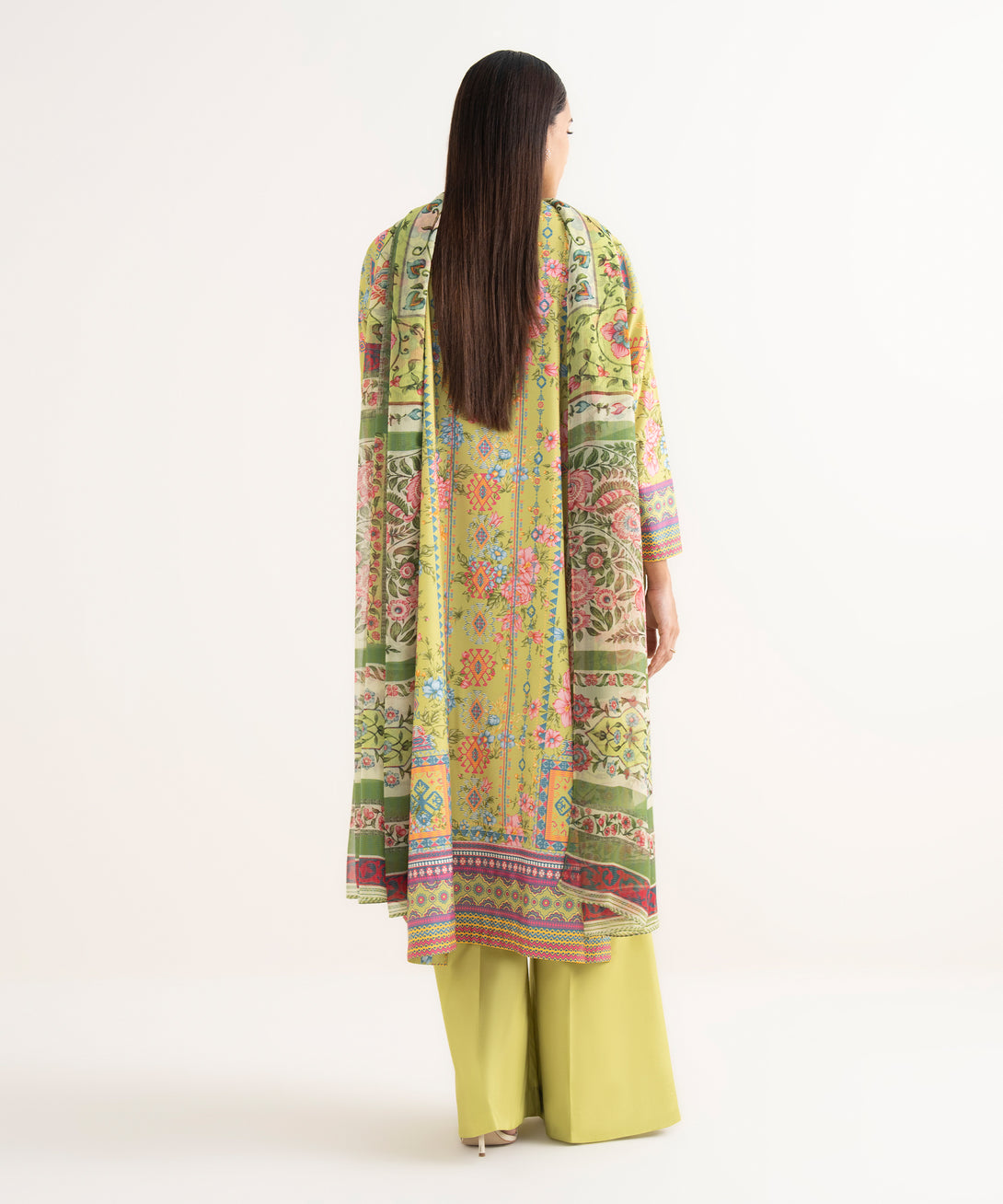 Women's Unstitched Lawn Printed Multi 3 Piece Suit