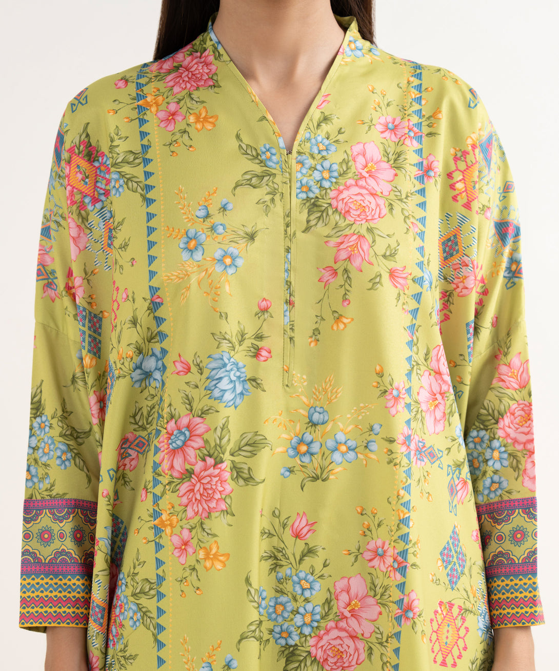Women's Unstitched Lawn Printed Multi 3 Piece Suit