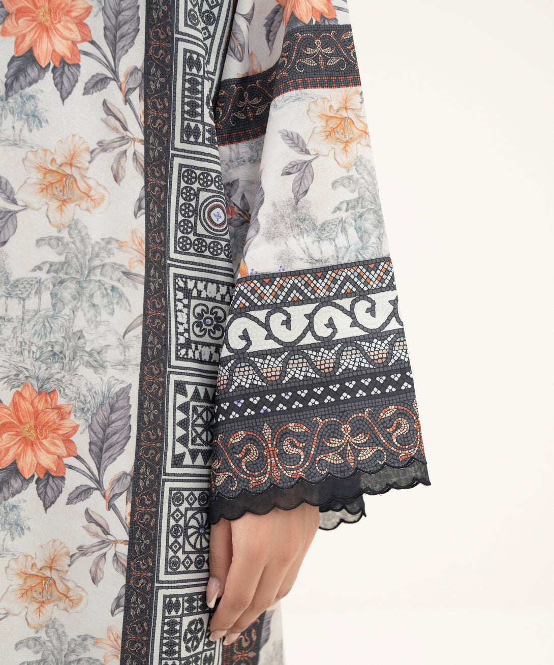 Women's Unstitched Lawn Printed Multi 3 Piece Suit