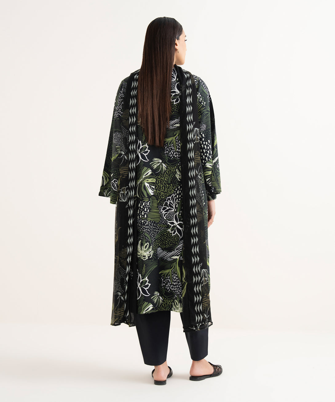 Women's Unstitched Lawn Embroidered Multi 3 Piece Suit