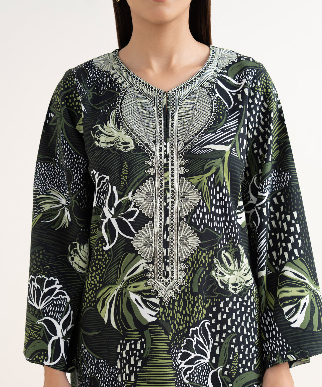 Women's Unstitched Lawn Embroidered Multi 3 Piece Suit