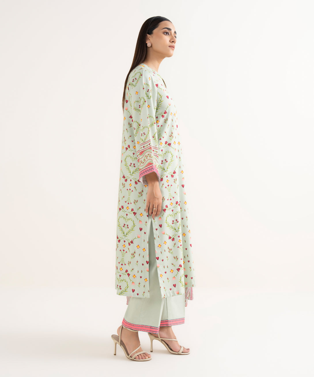 Women's Unstitched Lawn Embroidered Multi 3 Piece Suit