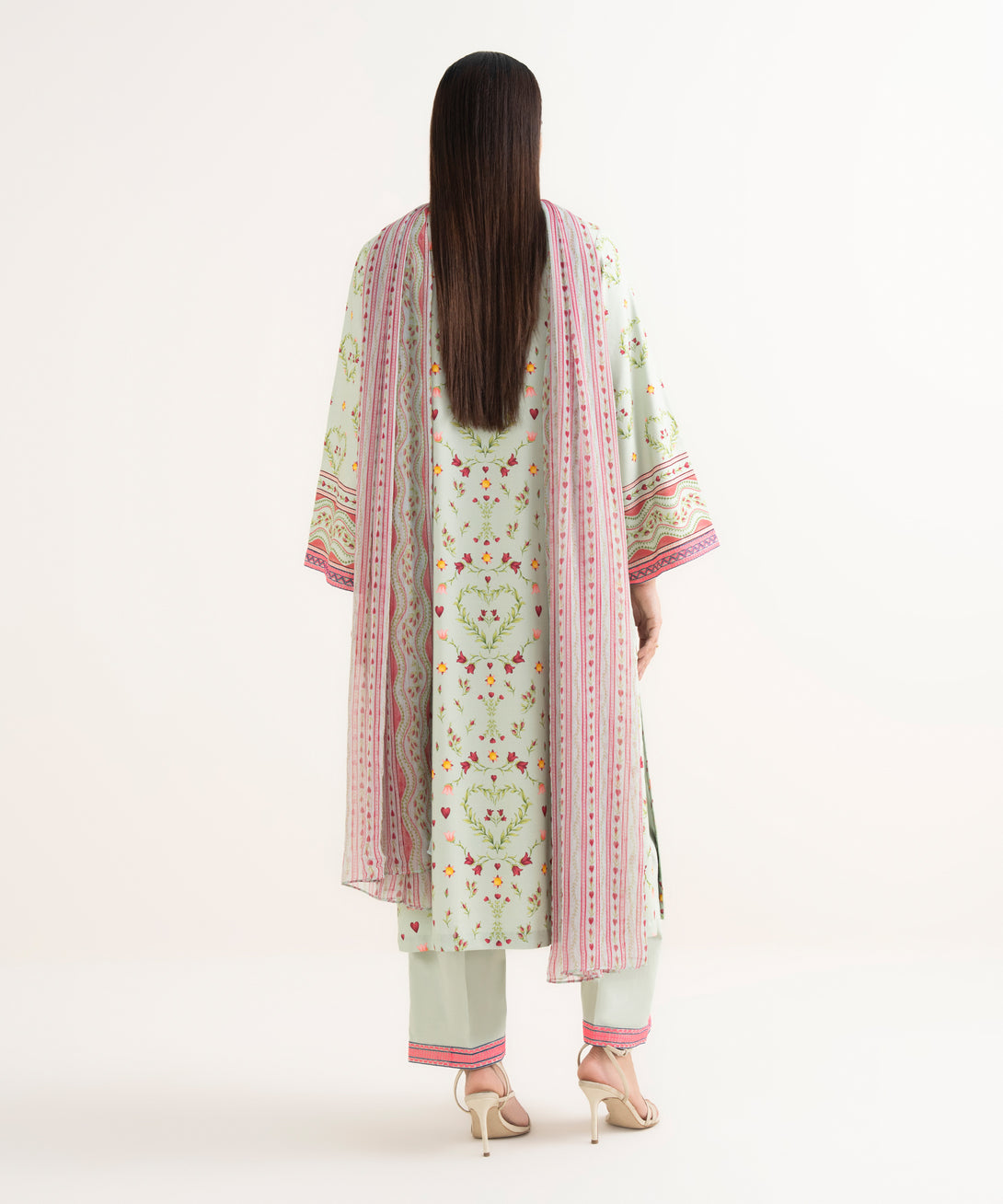 Women's Unstitched Lawn Embroidered Multi 3 Piece Suit