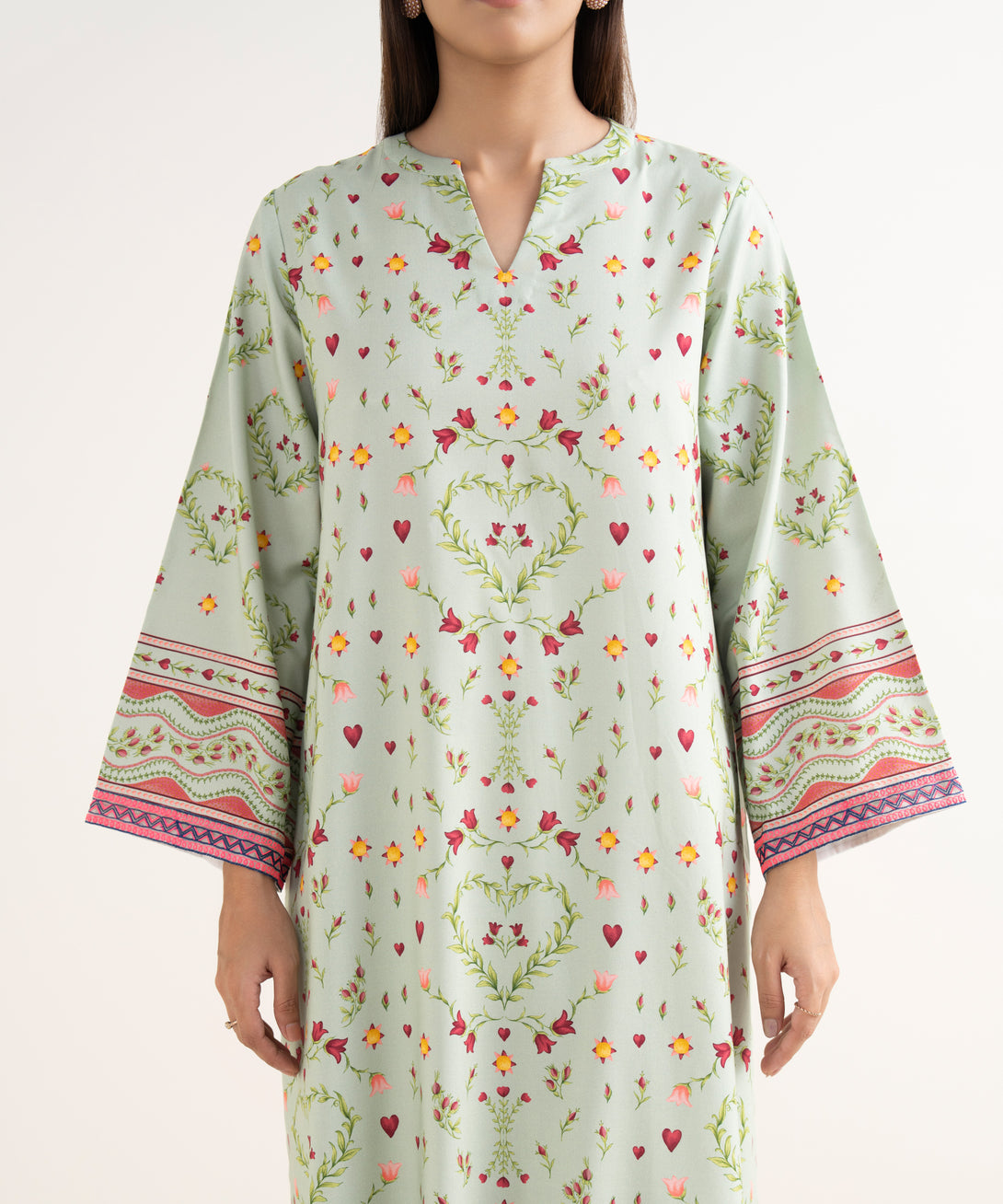 Women's Unstitched Lawn Embroidered Multi 3 Piece Suit