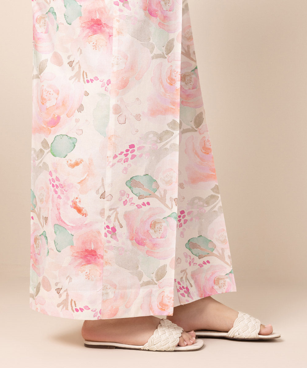 Women's Pret Cambric Pink Printed Culottes