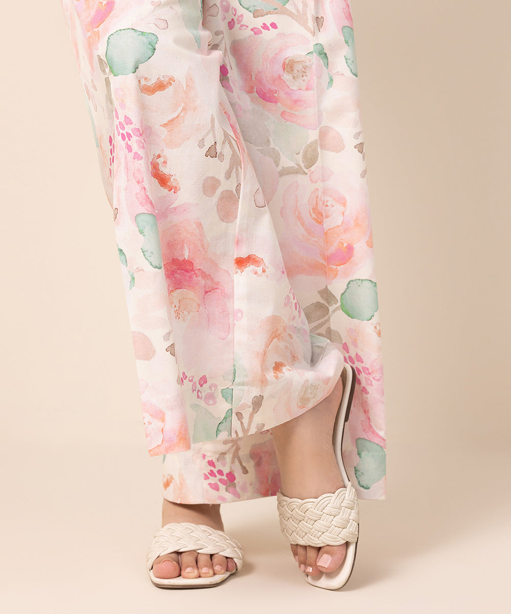 Women's Pret Cambric Pink Printed Culottes