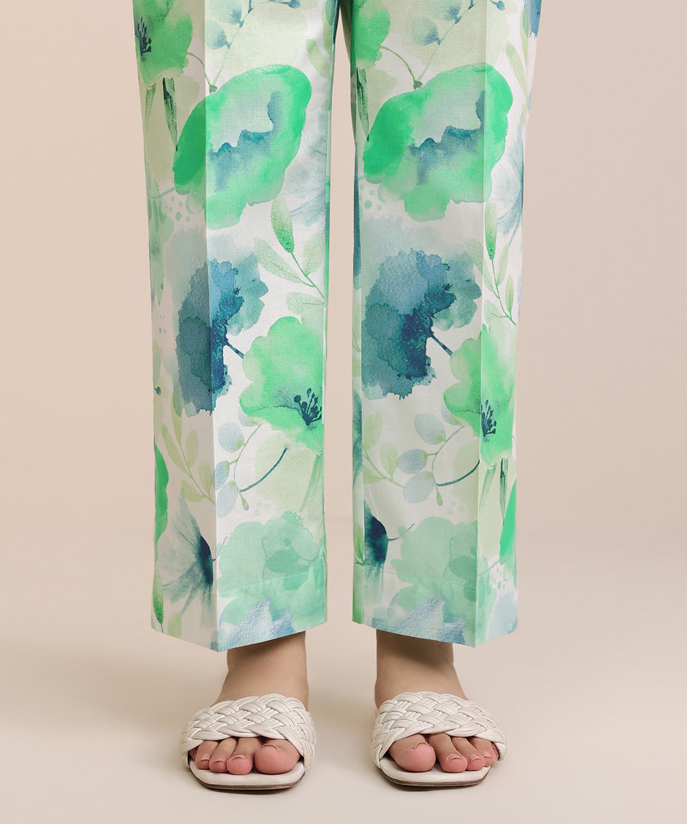 Women's Pret Cambric Multi Printed Straight Pants