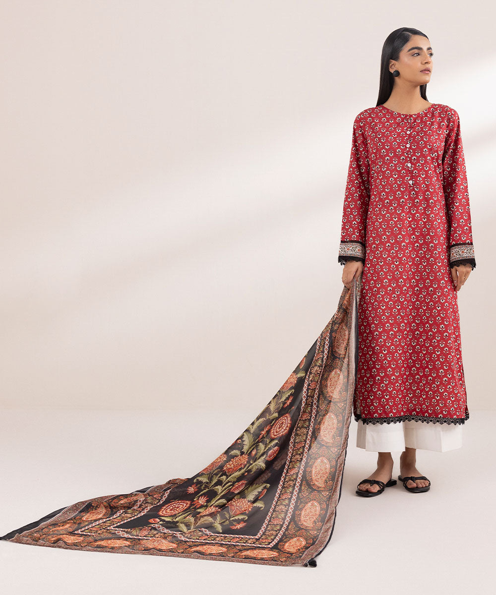 Blended Tissue Black Printed Dupatta