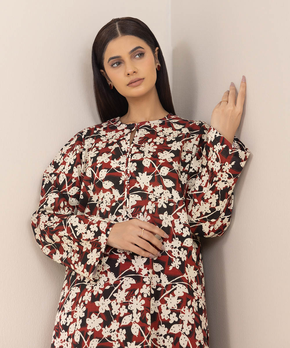 Women's Pret Khaddar Printed Multi A-Line Shirt