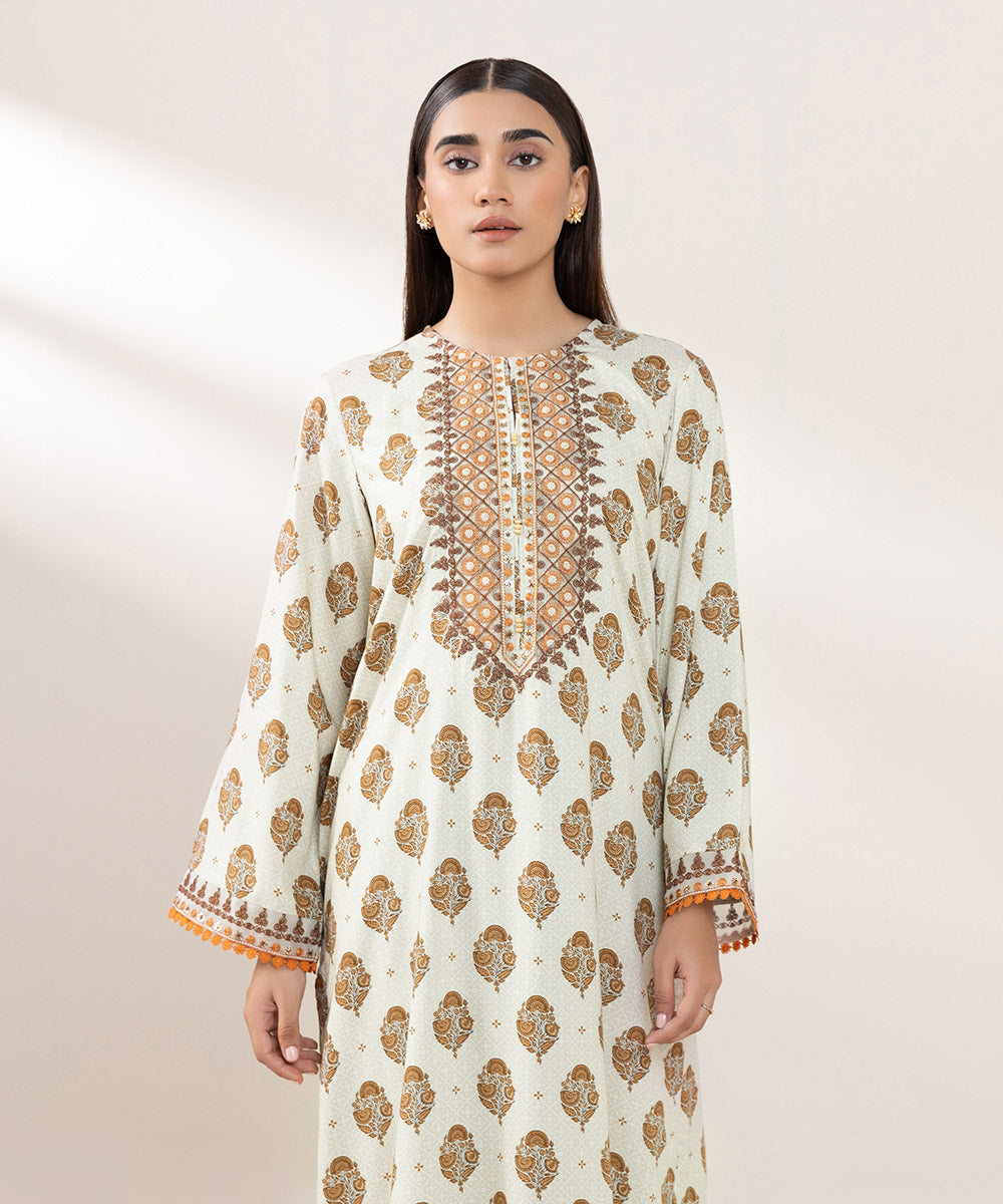 Women's Pret Arabic Lawn Embroidered Multi A-Line Shirt