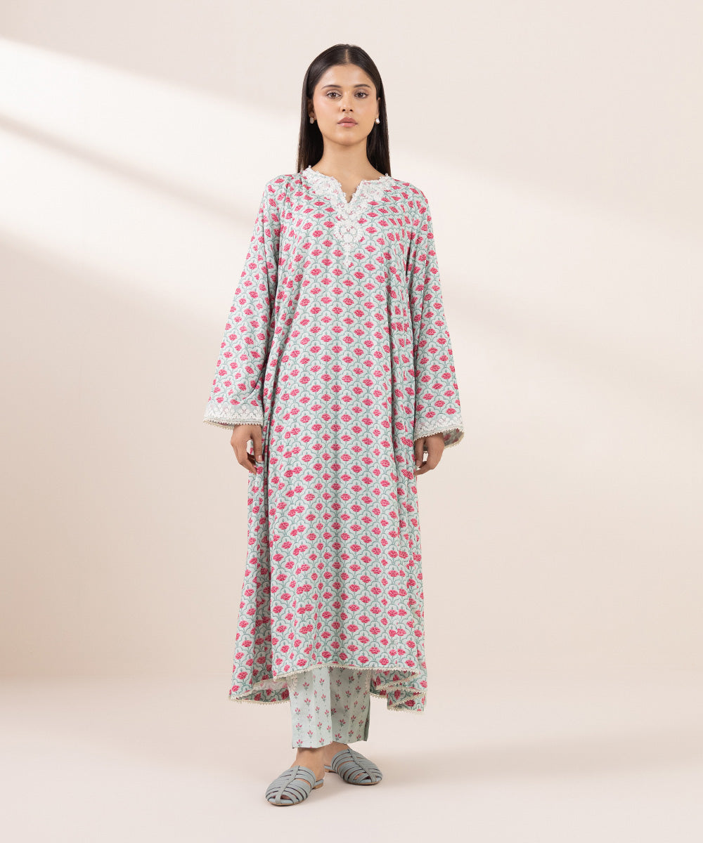 Women's Pret Arabic Lawn Embroidered Multi A-Line Shirt