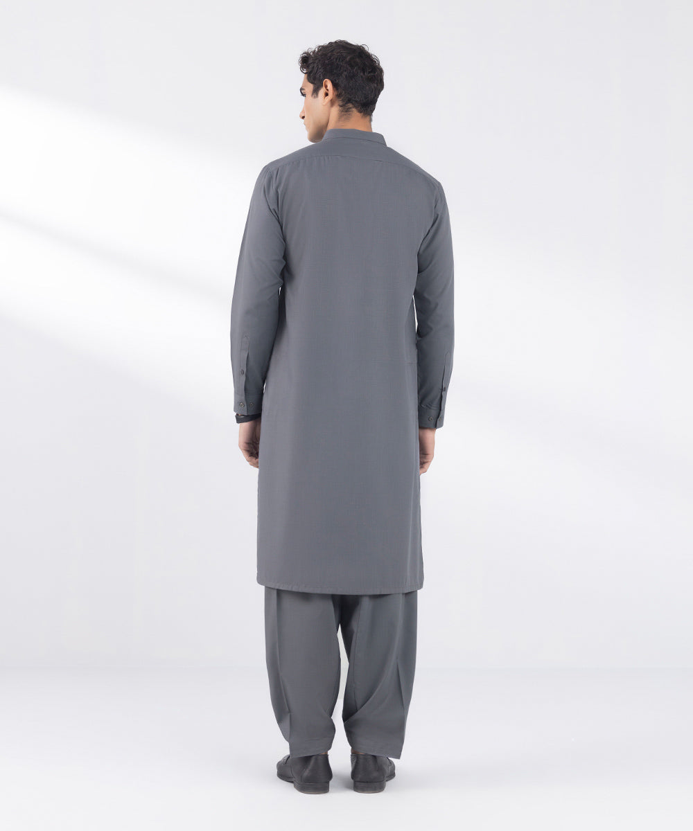 Men's Stitched Premium Wash and Wear Grey Suit