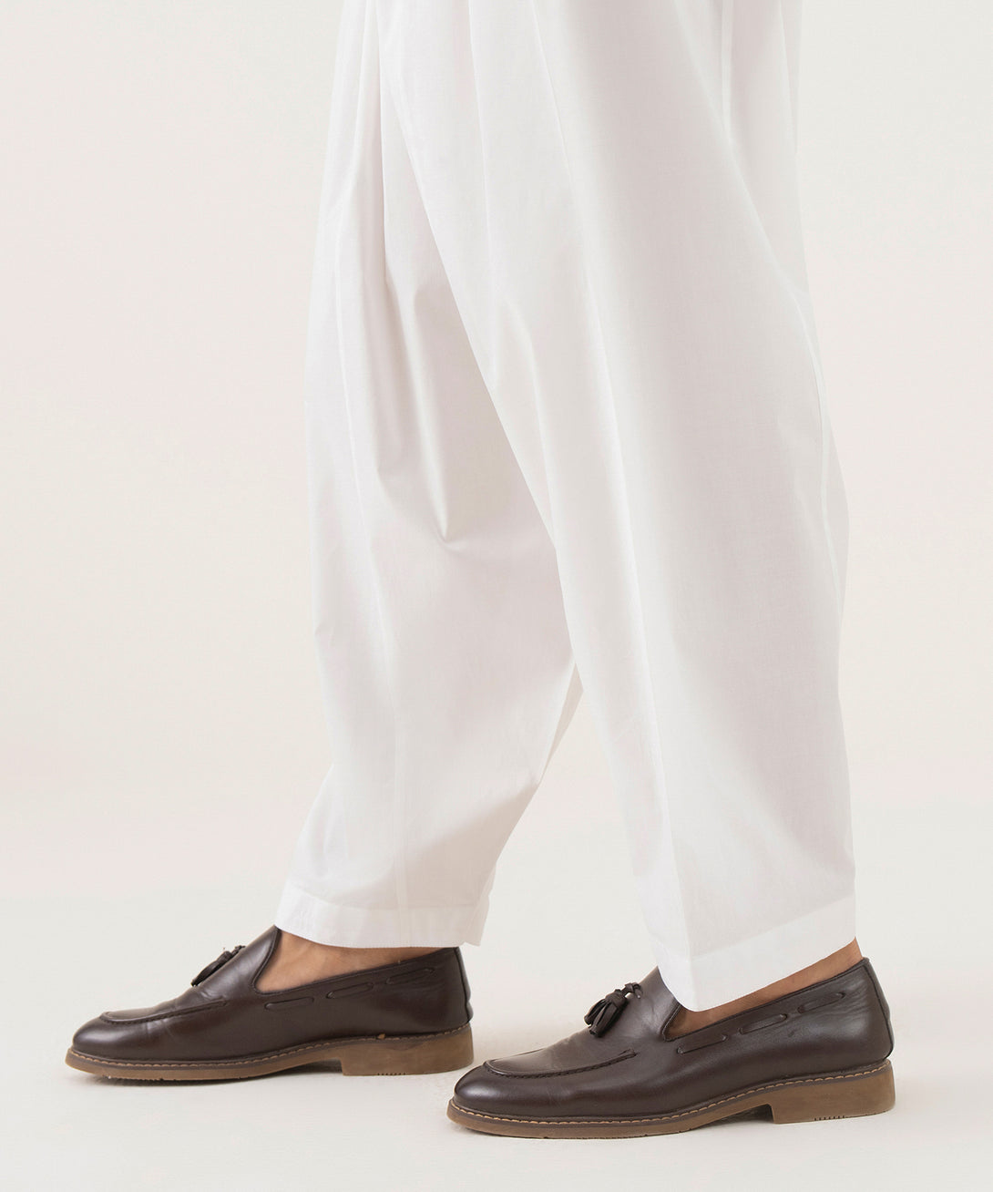 Men's 100% Cotton Plain Off-White Kurta Shalwar