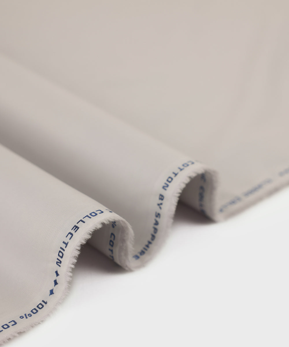 Men's Unstitched Cotton Dobby Grey Full Suit Fabric