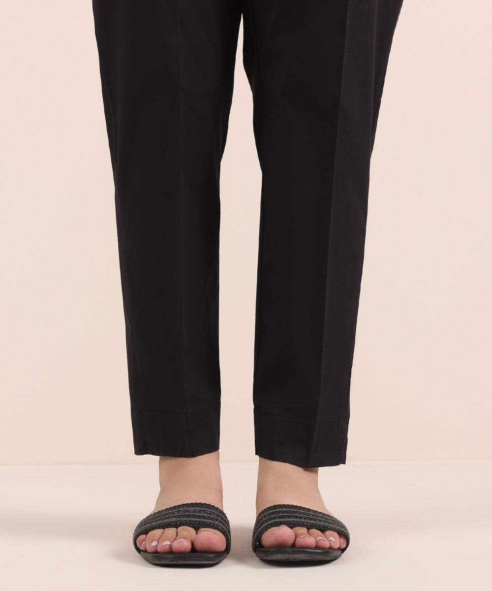 Women's Pret Stretch Cotton Black Dyed Cigarette Pants