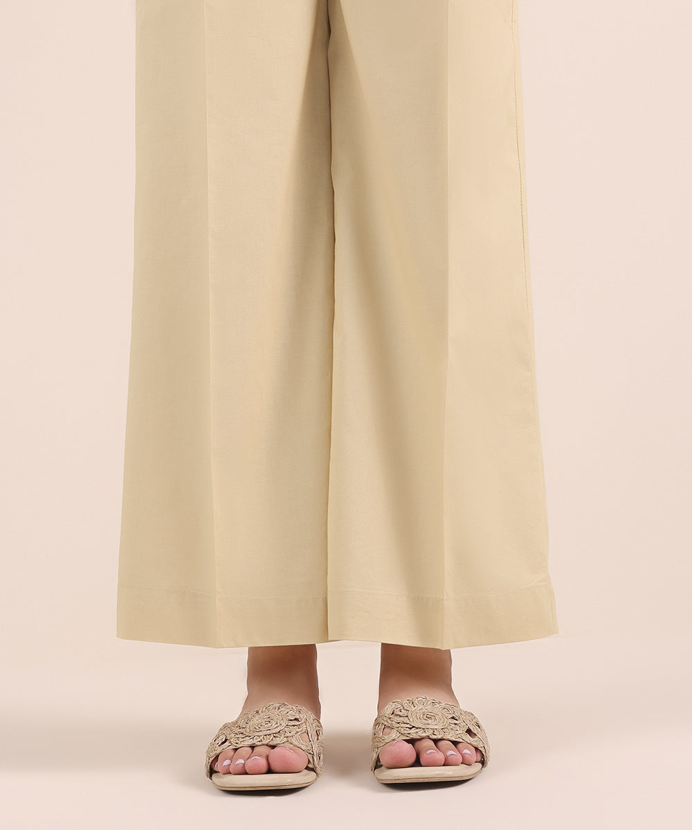 Women's Pret Cambric Beige Dyed Culottes