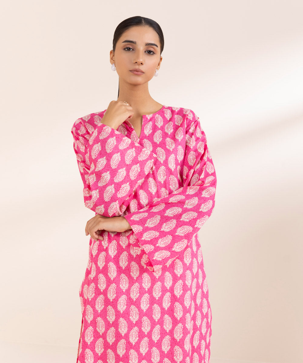 Women's Pret Lawn Pink Printed Straight Shirt