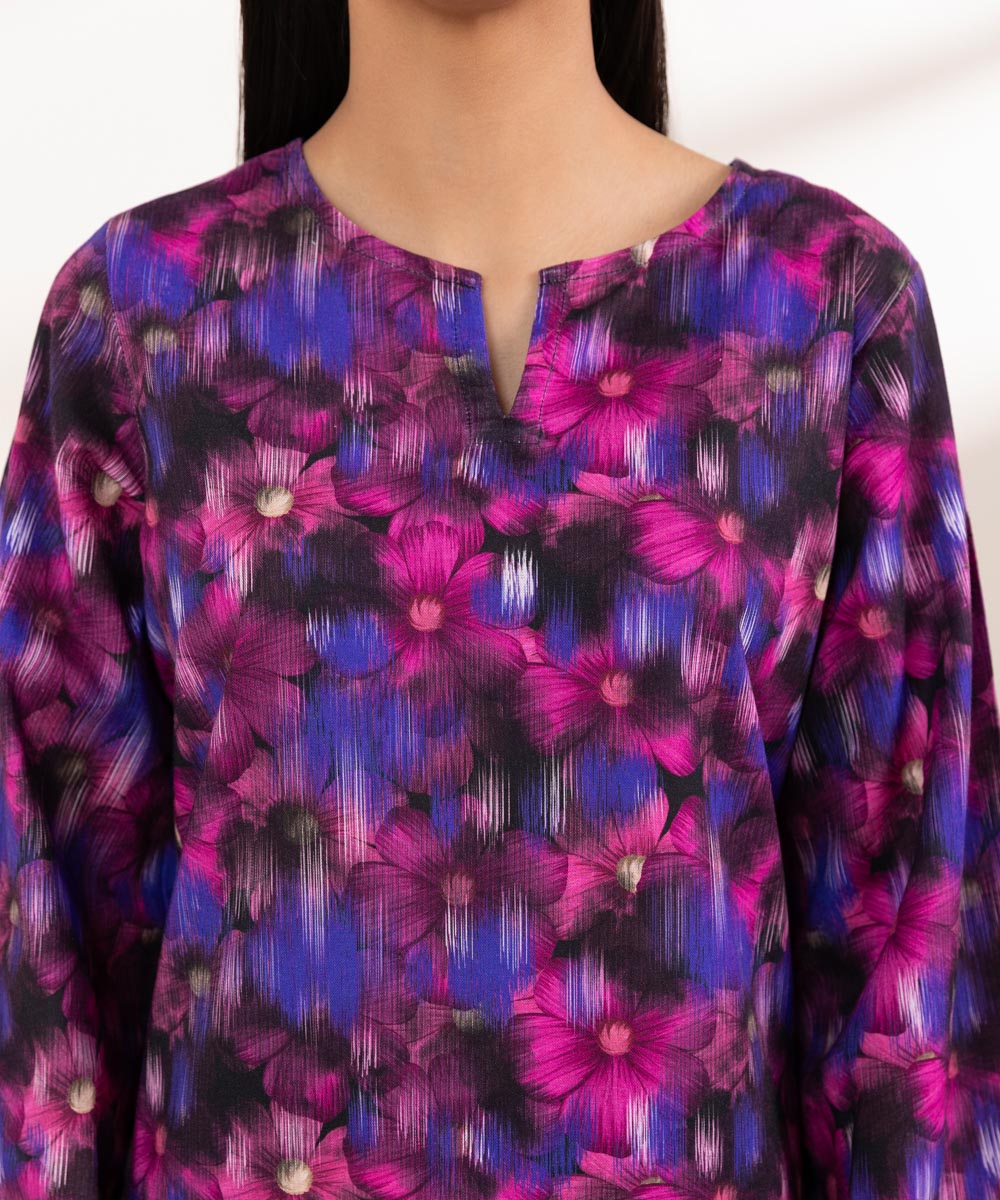 Women's Pret Khaddar Multi Printed A-Line Shirt