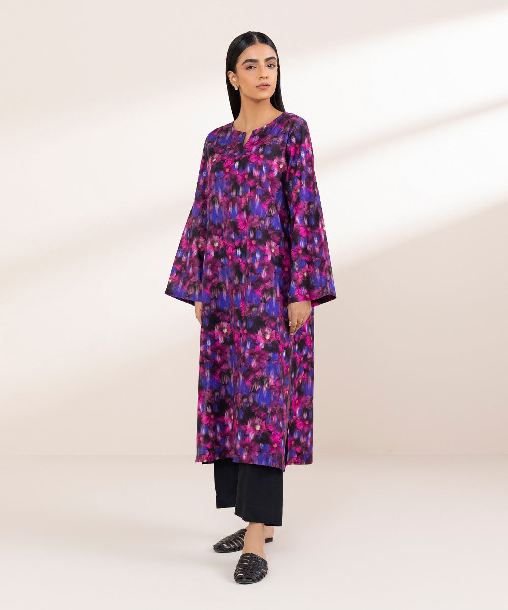 Women's Pret Khaddar Multi Printed A-Line Shirt