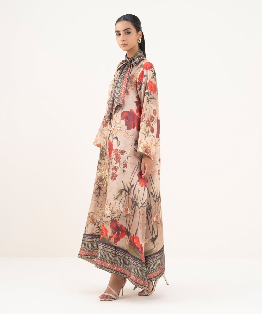 Women's RTW Blended Satin Multi Printed 2 Piece Suit