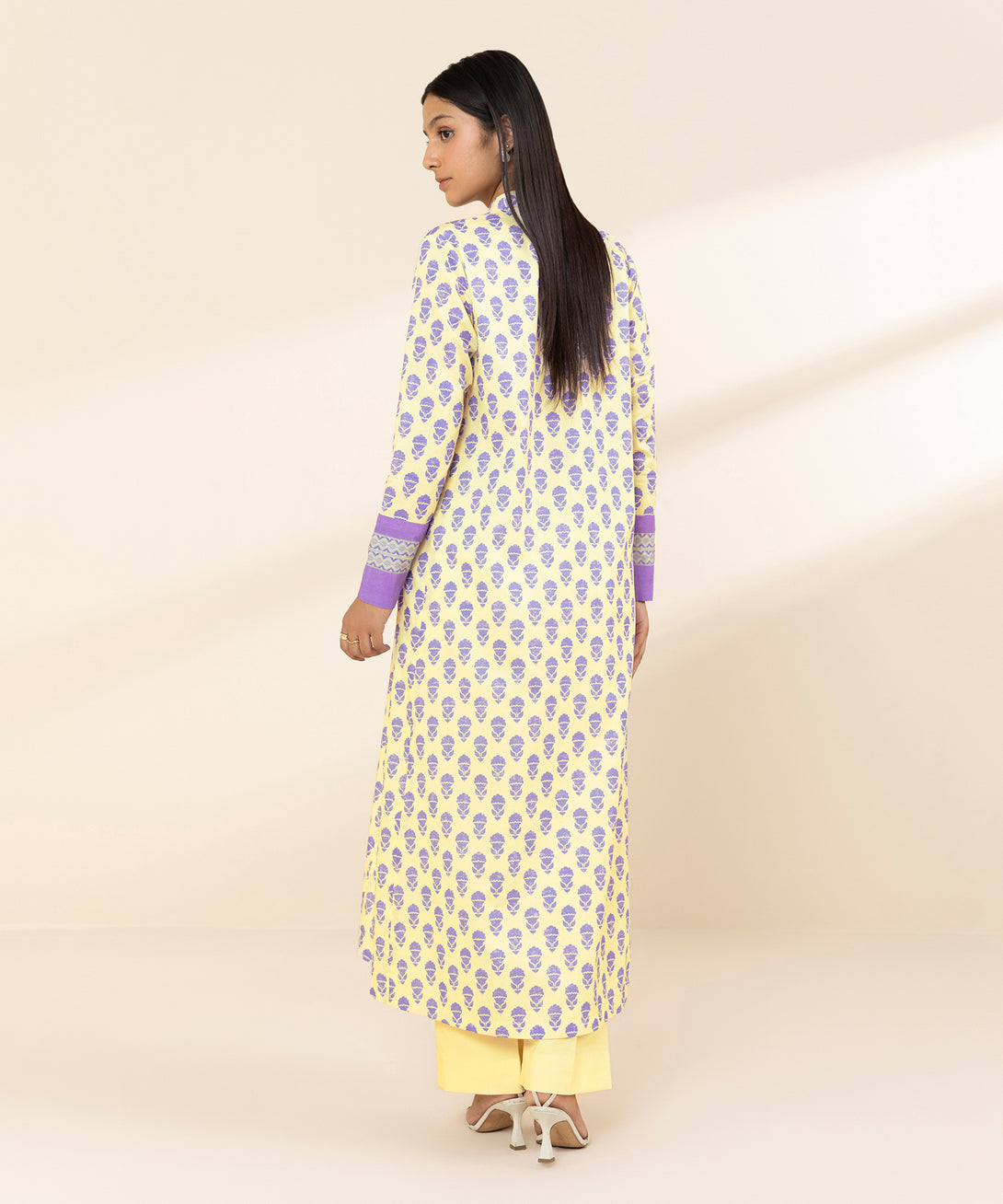 Women's Unstitched Lawn Embroidered Off White Shirt