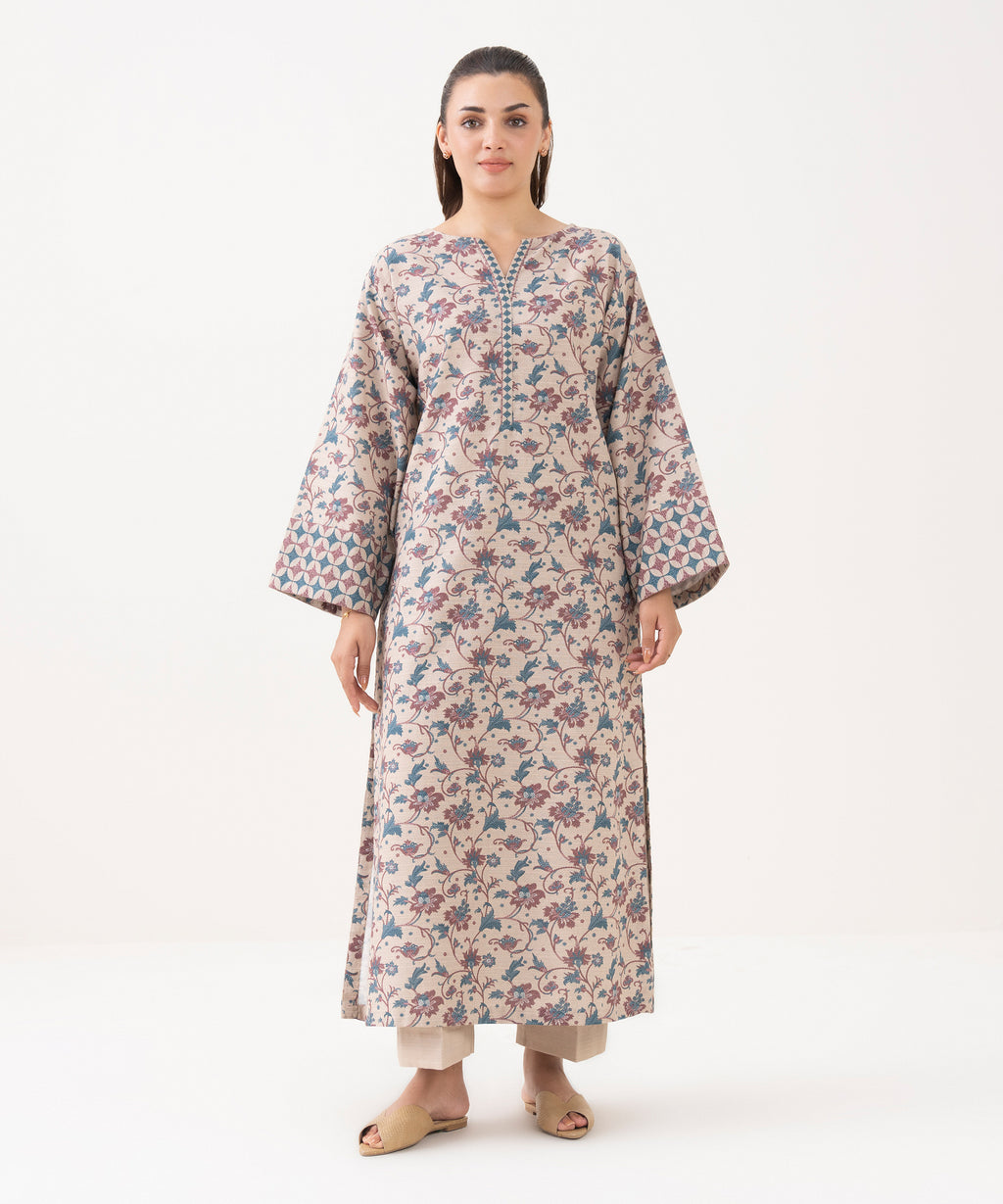 Printed Khaddar Shirt
