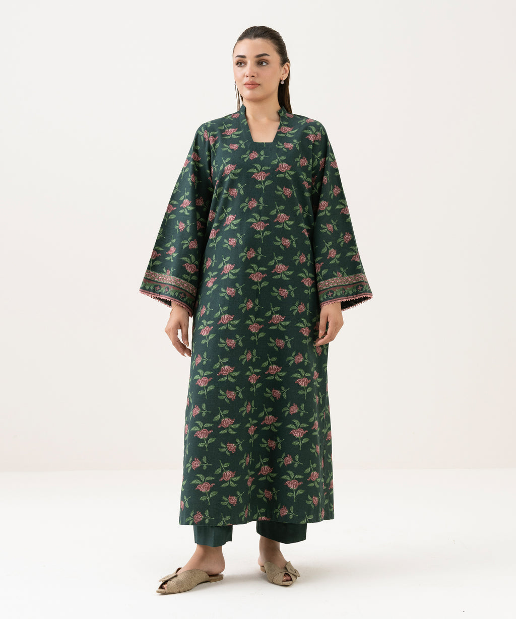 Printed Khaddar Shirt