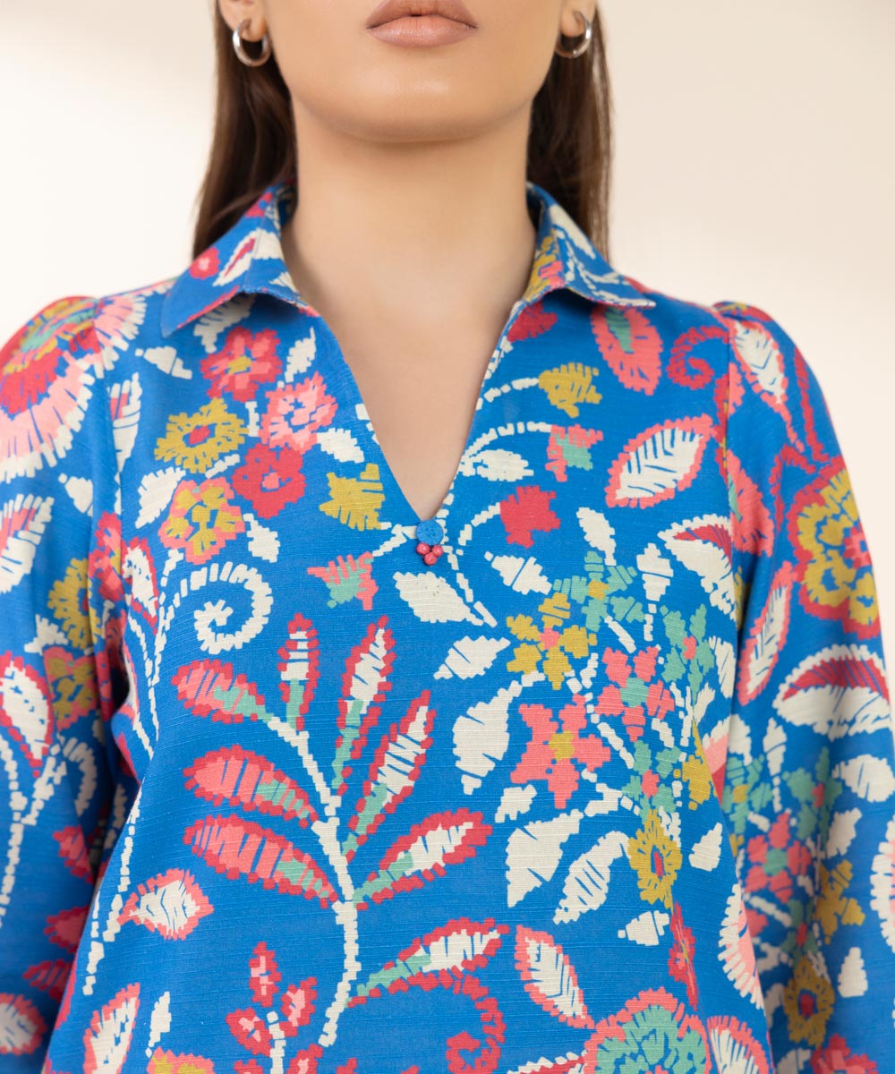 Women's Unstitched Khaddar Printed Multi Shirt