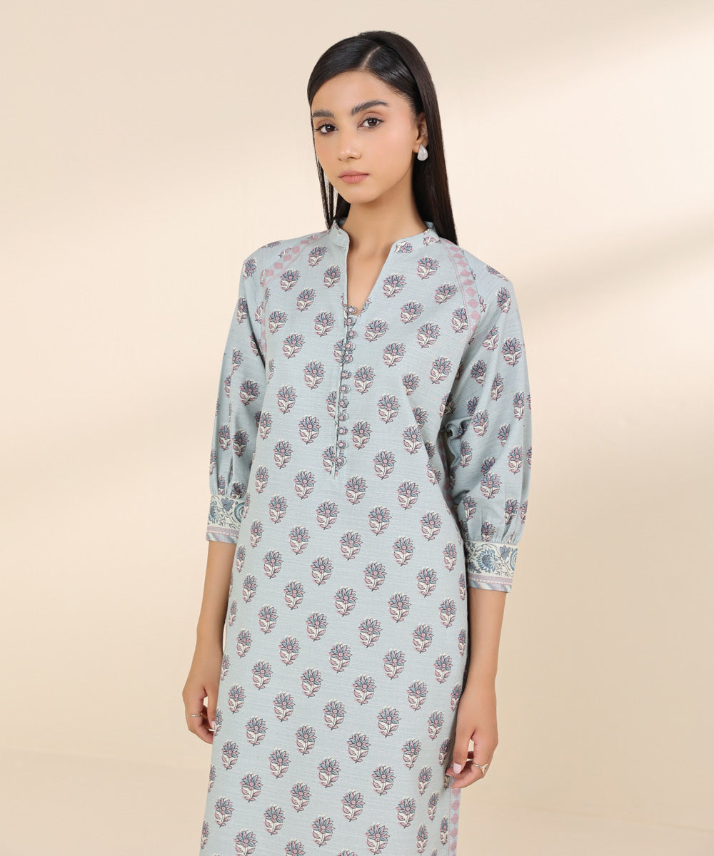 Printed Khaddar Shirt