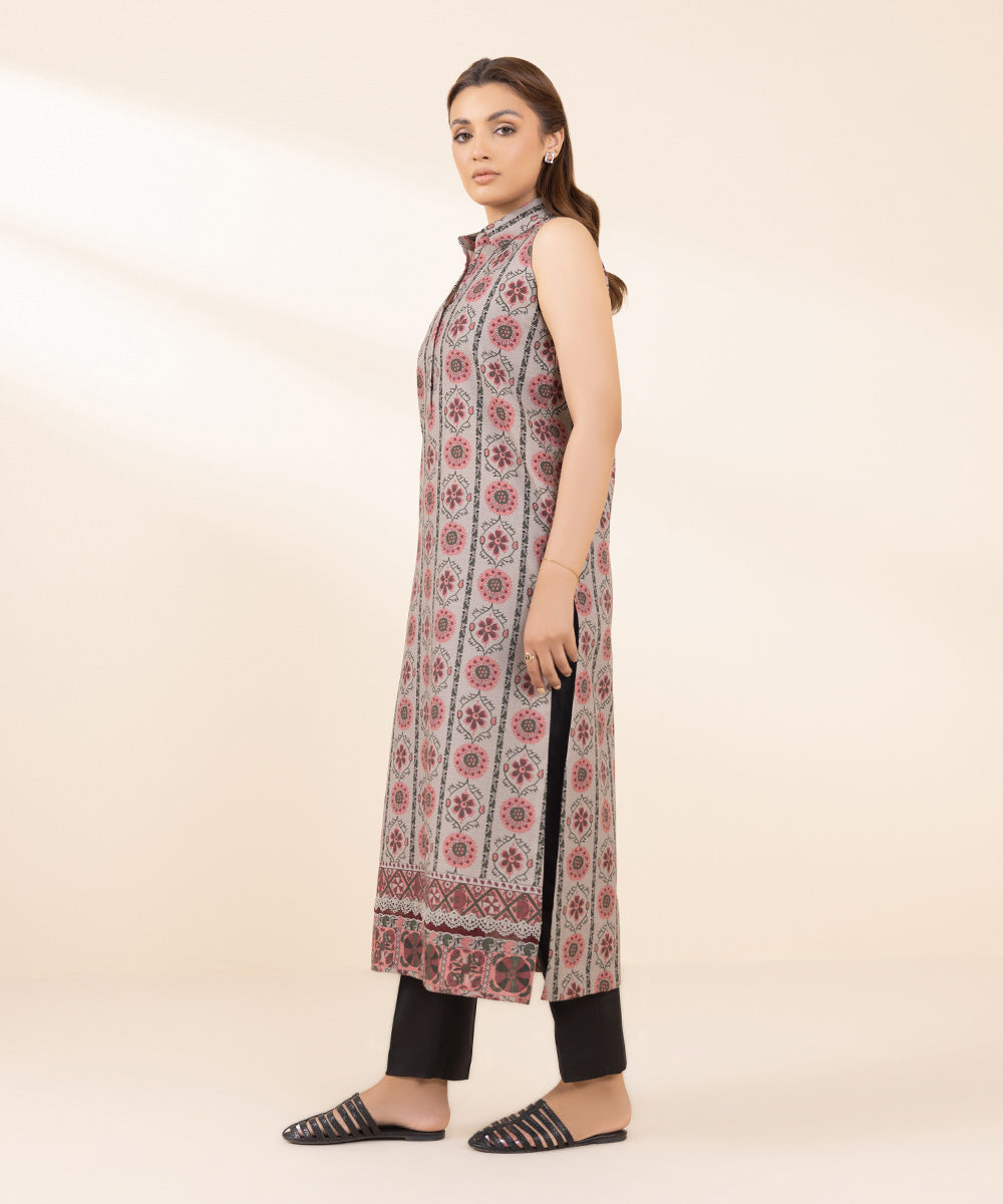 Women's Unstitched Khaddar Printed Multi Shirt