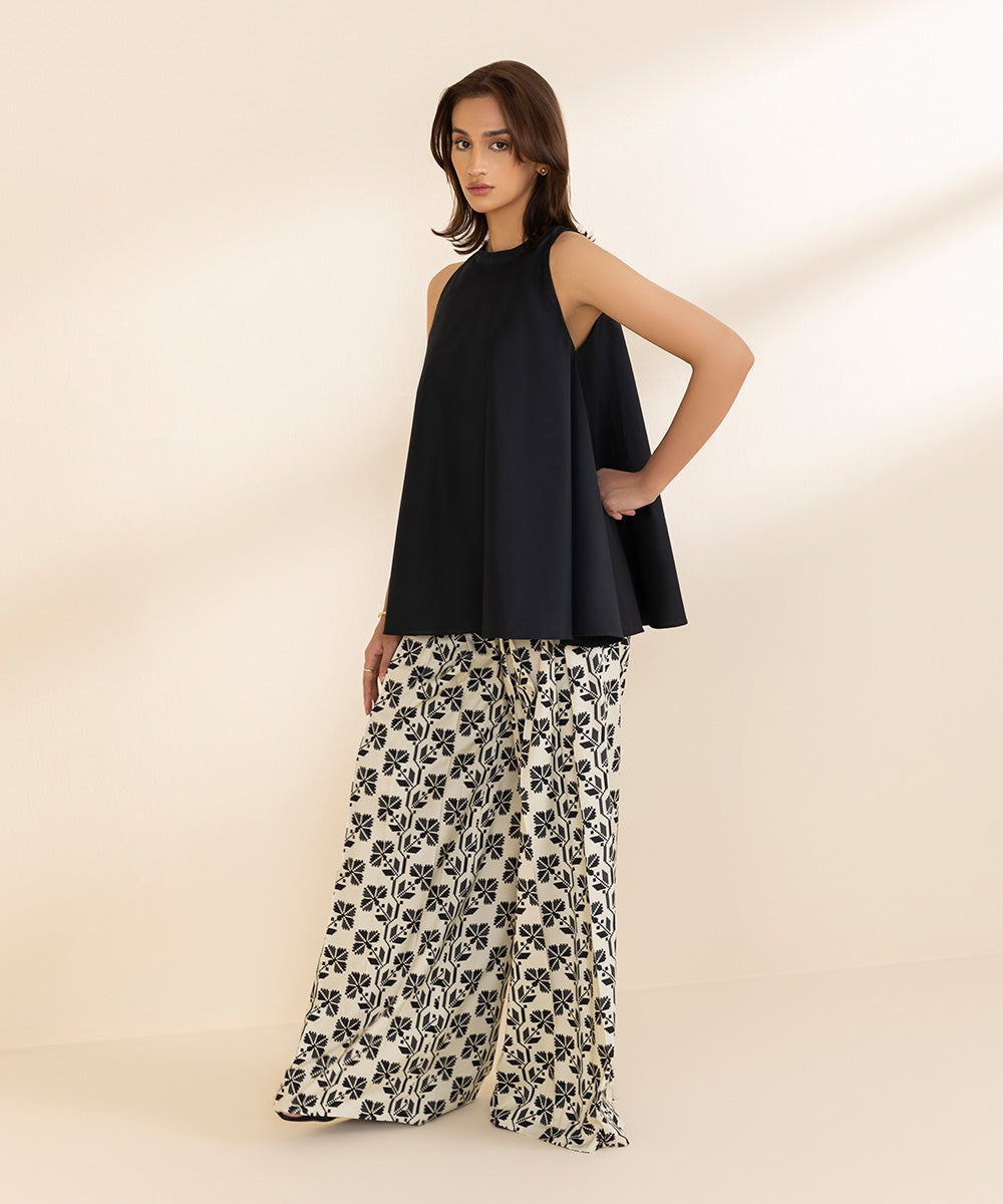 Printed Linen Trousers