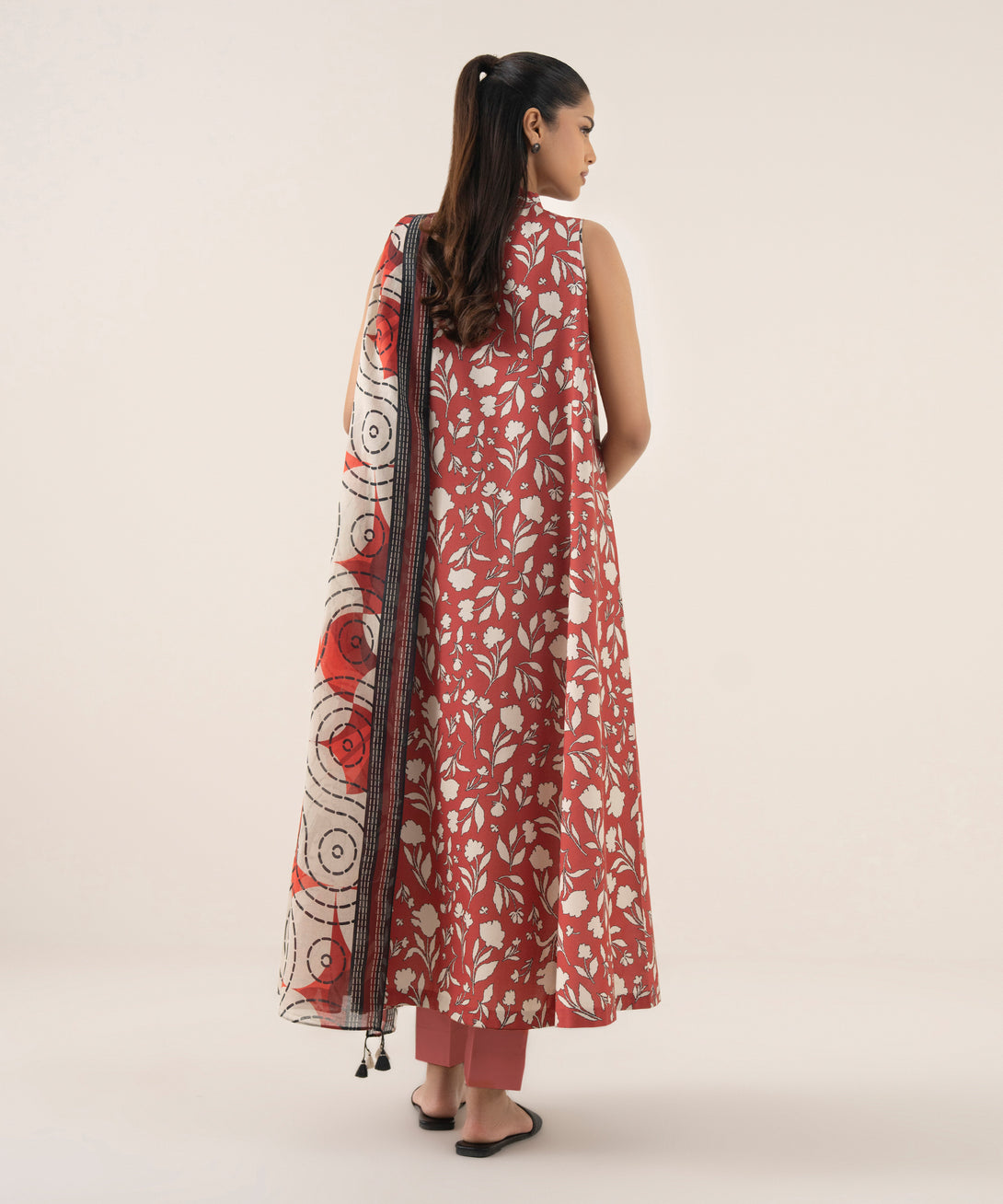 Women's Unstitched Cotton Printed Multi Three Piece Suit