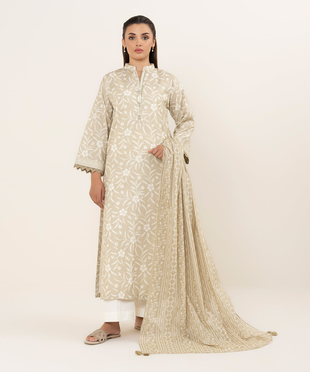 Women's Unstitched Lawn Printed Multi 2 Piece Suit