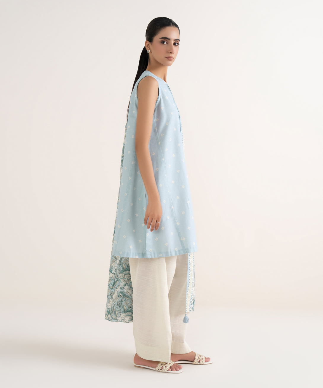 Women's Unstitched Light Khaddar Printed Multi Two Piece Suit