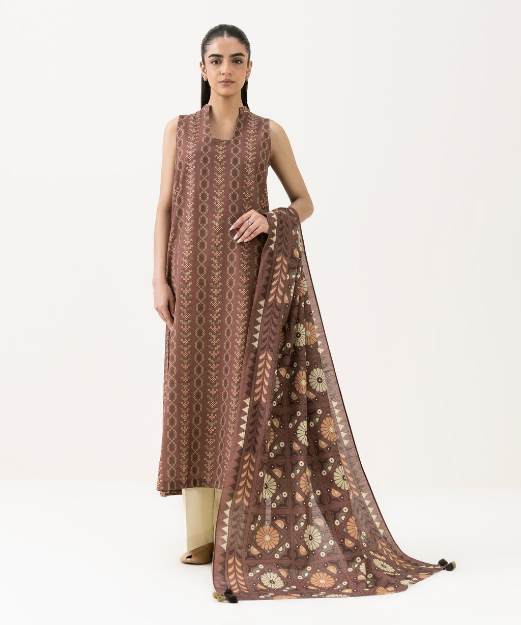 2 Piece - Printed Khaddar Suit